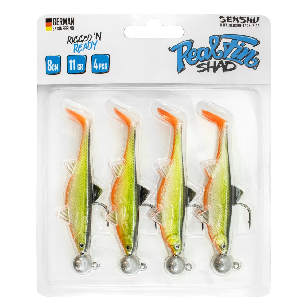 Senshu Real Fin Shad Ready2Catch Gummifische 8cm - Orange Belly - 11g - 4 Stück