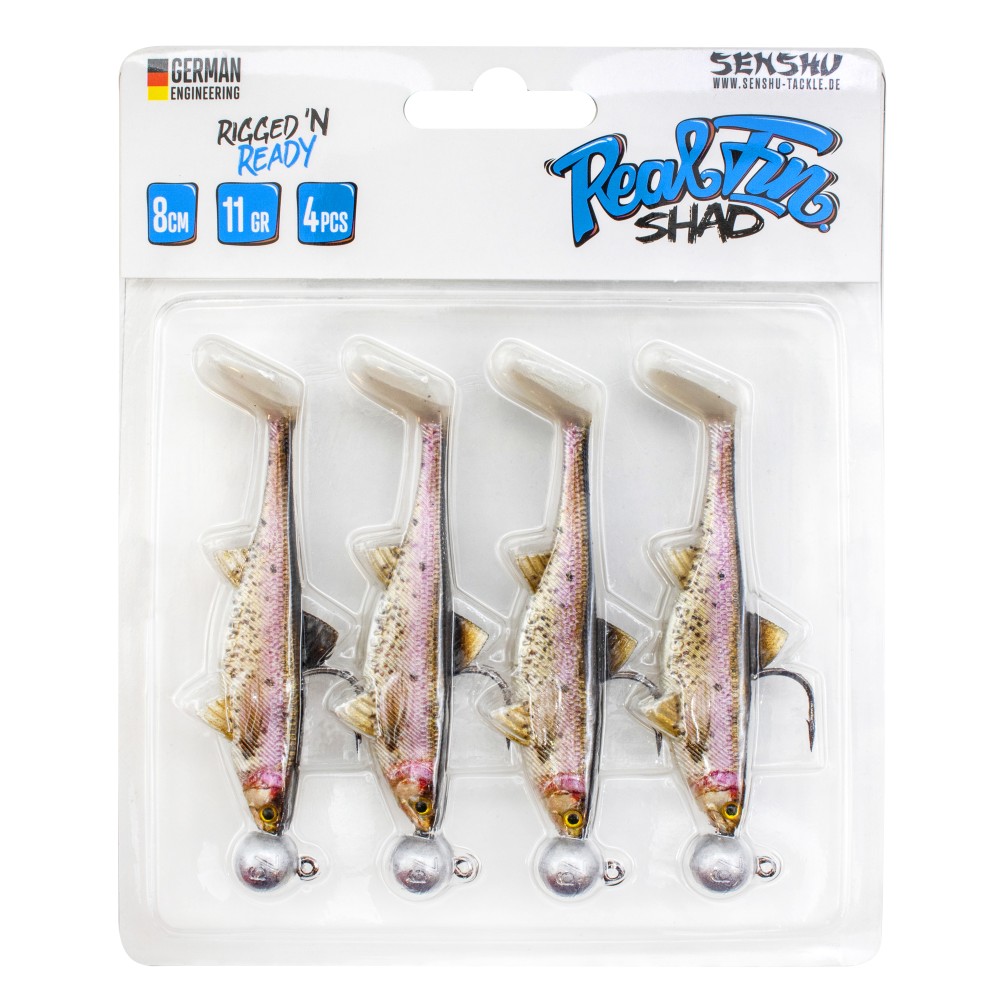 Senshu Real Fin Shad Ready2Catch Gummifische 8cm - Rainbow Trout - 11g - 4 Stück