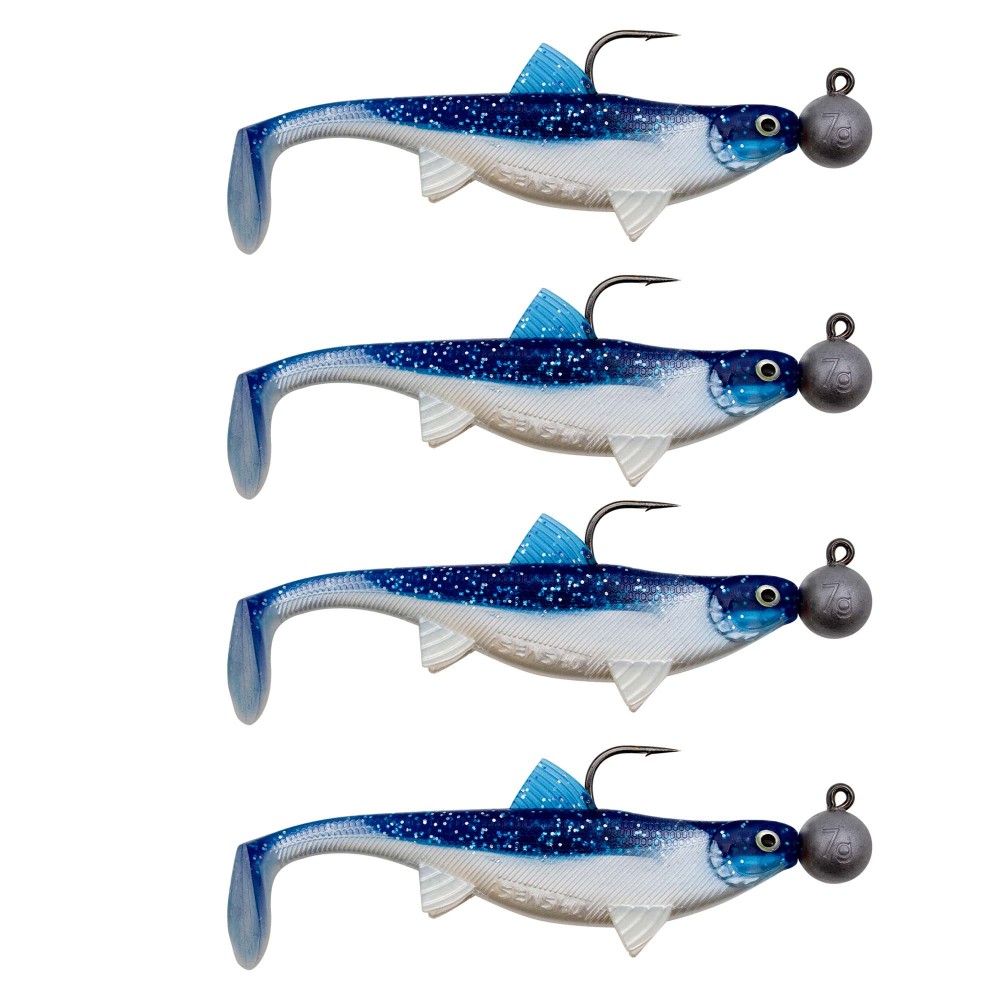 Senshu Real Fin Shad Ready2Catch Gummifische 8cm - Flaky Blue - 11g - 4 Stück