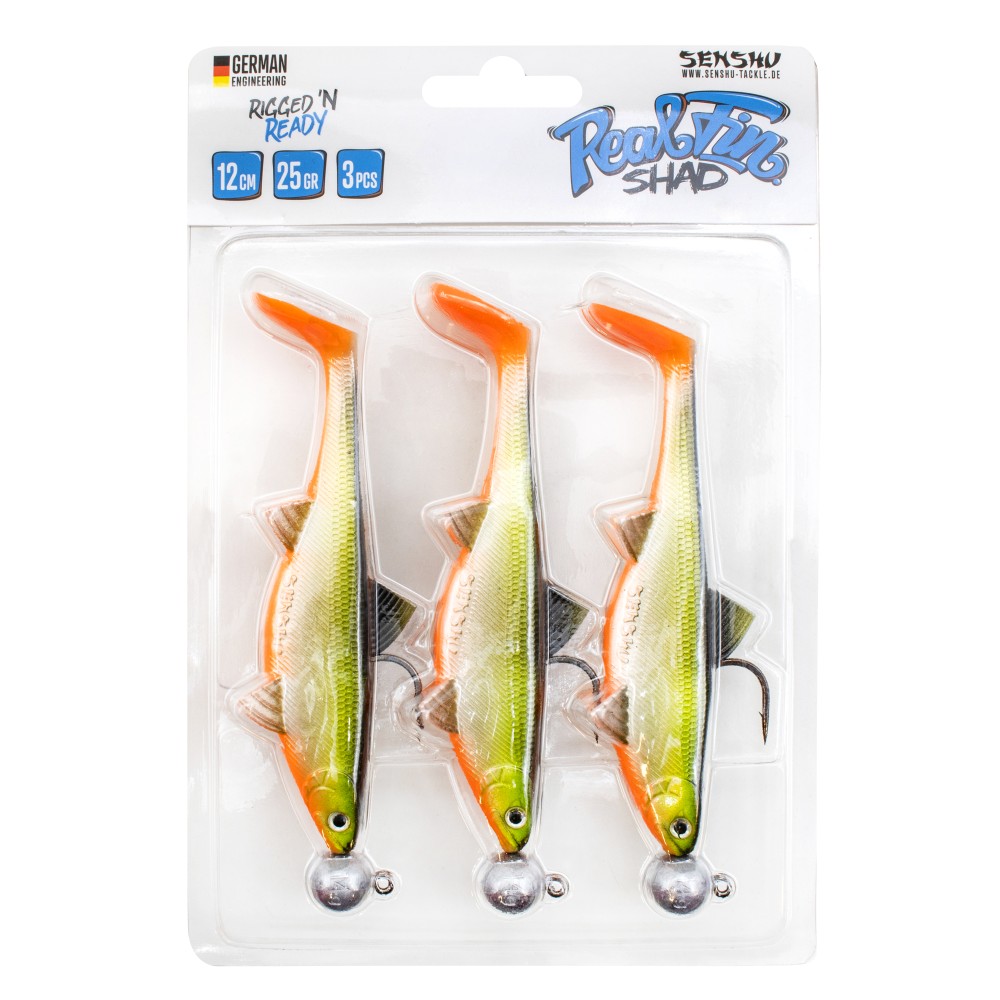 Senshu Real Fin Shad Ready2Catch Gummifische 12cm - Orange Belly - 25g - 3 Stück