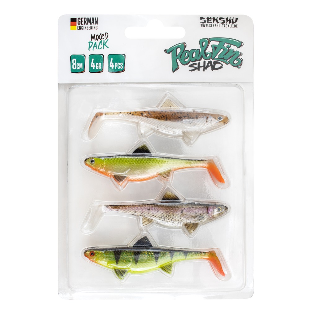 Senshu Real Fin Shad Gummifische 8cm - Mixed - 4g - 4 Stück