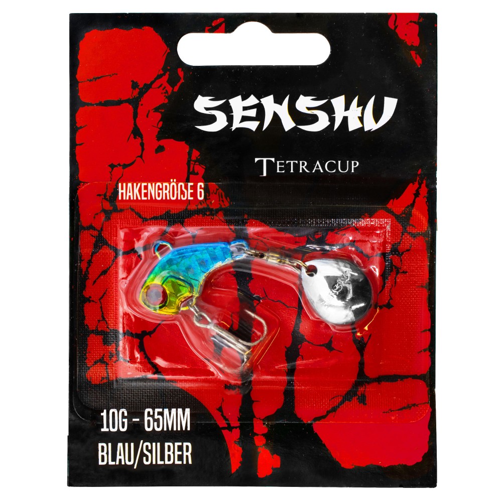 Senshu Tetracup Jig Spinner 10g - blau /silber - 65mm - Hakengröße 6