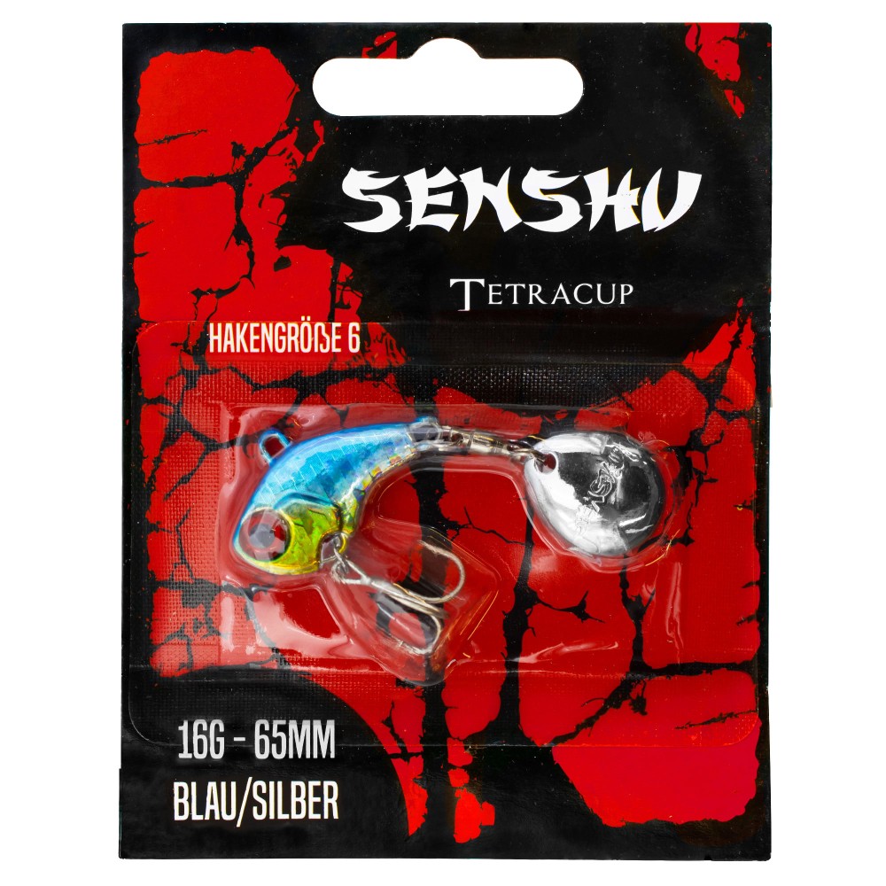 Senshu Tetracup Jig Spinner 16g - blau /silber - 65mm - Hakengröße 6