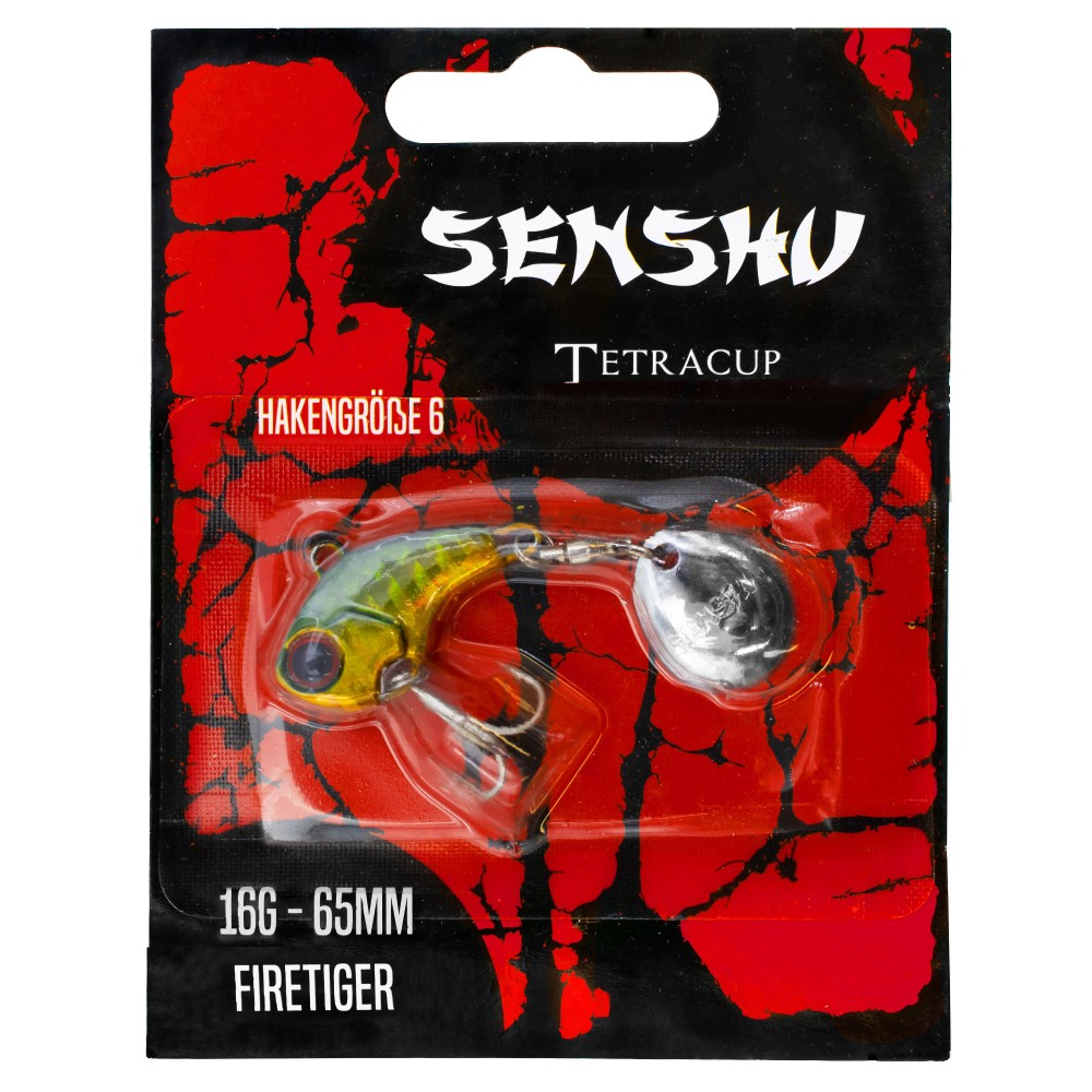 Senshu Tetracup - Jig Spinner 16g - firetiger - 65mm - Hakengröße 6
