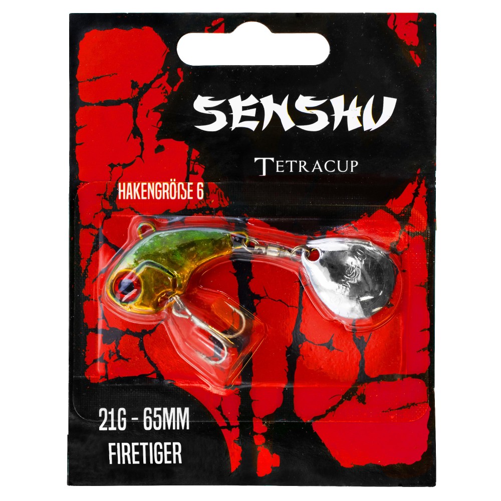 Senshu Tetracup Jig Spinner 21g - firetiger - 65mm - Hakengröße 6