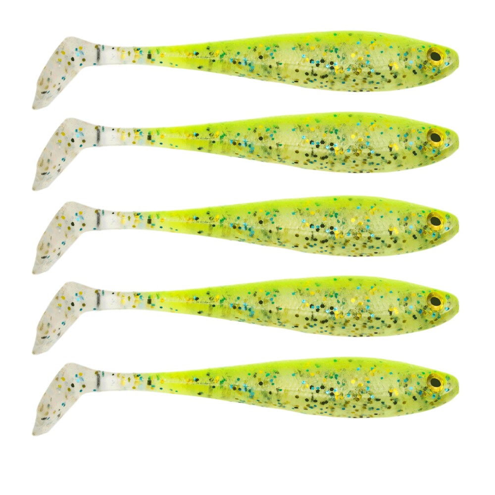 RD Rubber Duck Shad Gummifisch 9.5cm - Motoroil Pineapple Flake - 6g - 5 Stück