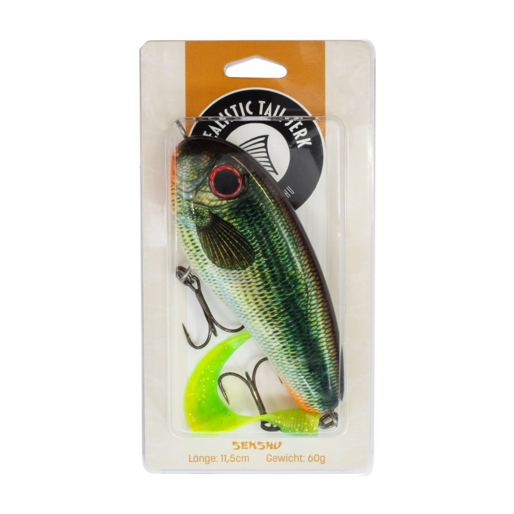 Senshu Realistic Tail Jerk Jerkbait 11.5cm - Green Bass - 60g - 1 Stück