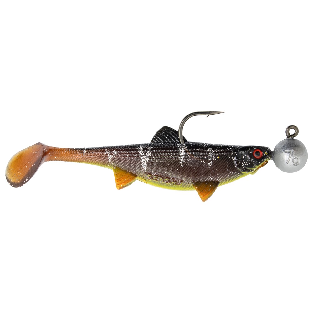 Senshu Real Fin Shad Ready2Catch Gummifische 8cm - Sunshine Brown - 11g - 4 Stück