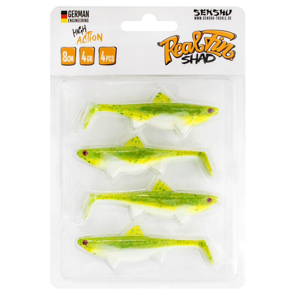 Senshu Real Fin Shad Gummifische 8cm - Fruty - 4g - 4 Stück