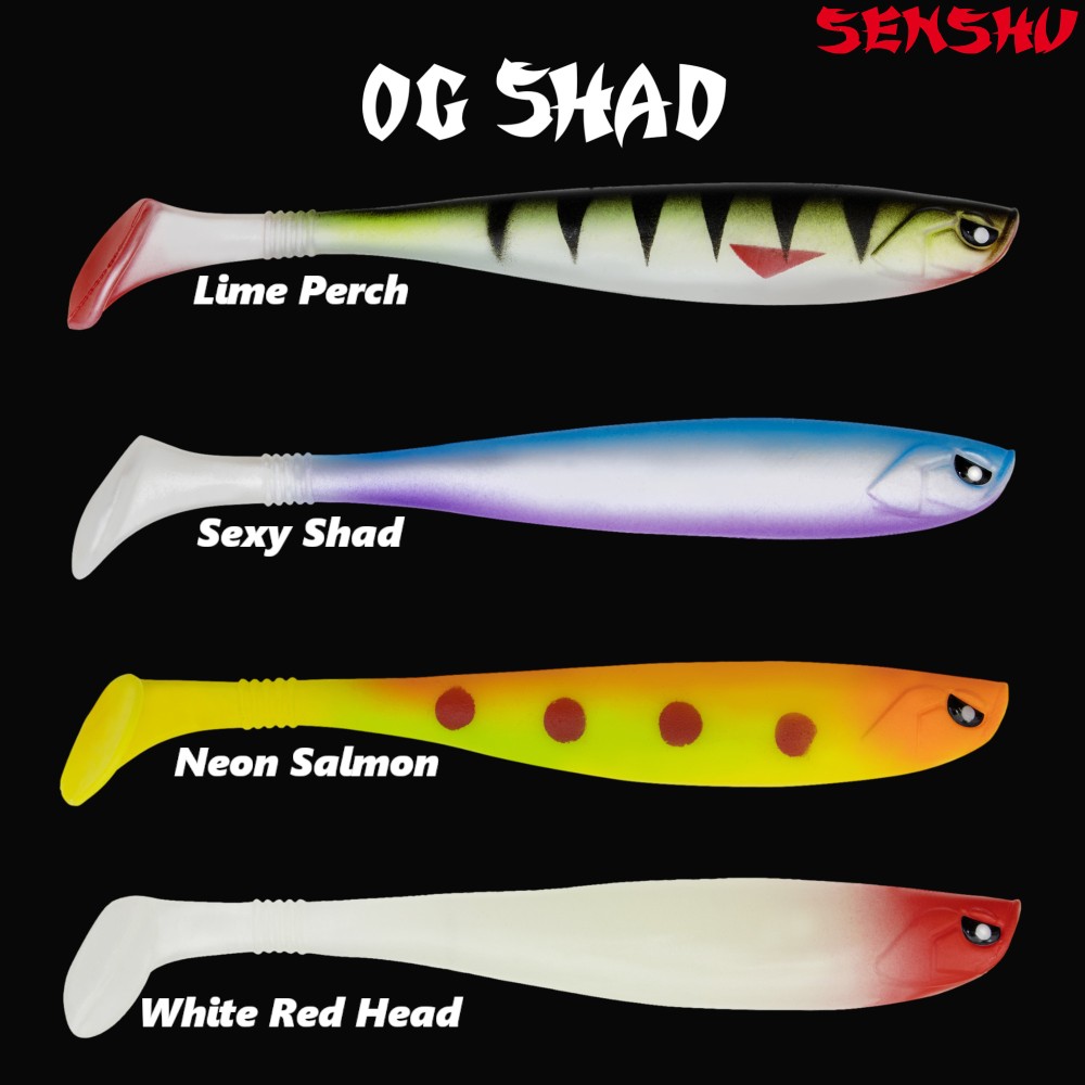 Senshu OG Shad Gummifisch 12,5cm - Lime Perch - 10g - 1 Stück