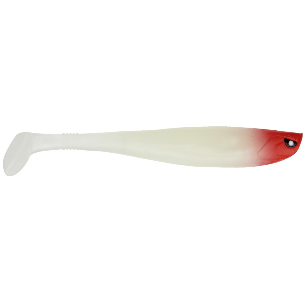 Senshu OG Shad Gummifisch 12,5cm - White Red Head - 10g - 1 Stück