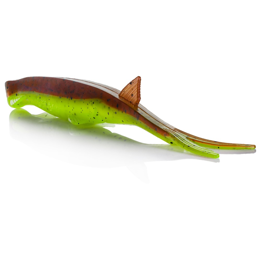 Senshu Pelaga Shad Vertikalköder 16cm - Green Pumpkin/Chartreuse - 13g - 2 Stück