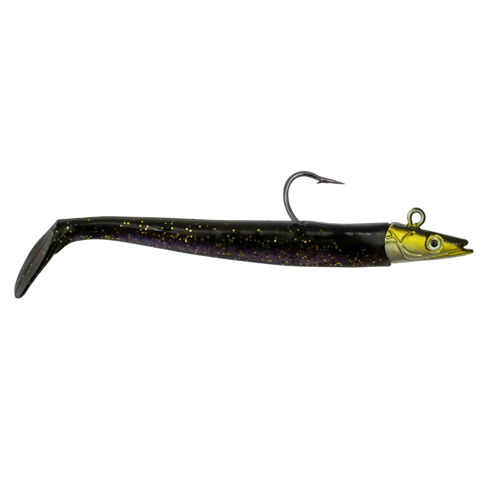 Team Deep Sea Sandeel Shad Gummifisch Black & Gold - 12cm - 16g