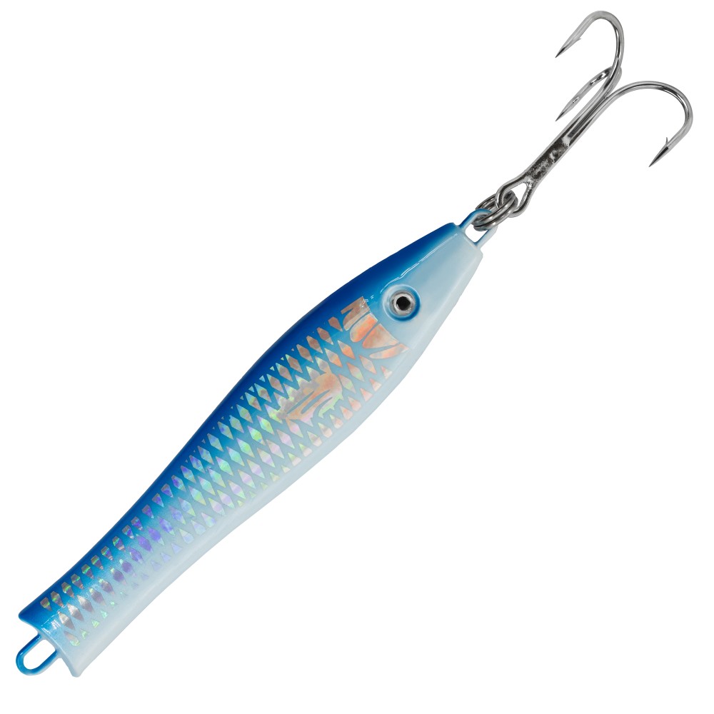 Team Deep Sea Spitzkopf Holo Pilker bleifrei 100g - Silber/Blau - 1 Stück