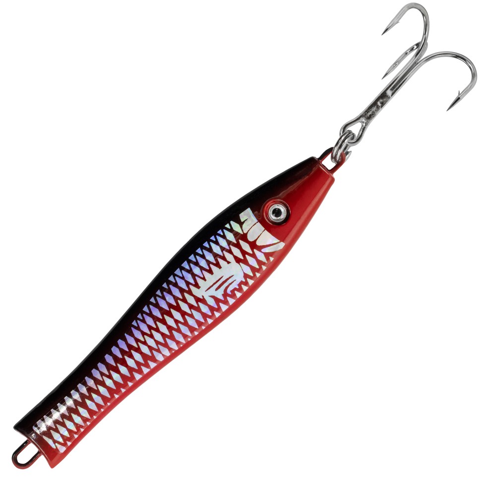 Team Deep Sea Spitzkopf Holo Pilker bleifrei 100g - Rot/Schwarz - 1 Stück