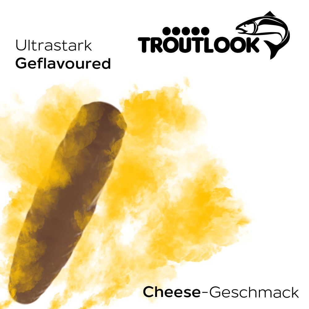Troutlook Worma Lures - Largos Slim - Forellengummi Cheese - 3,5cm - 15 Stück - Brown