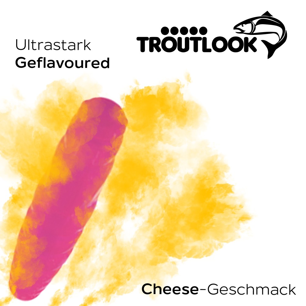 Troutlook Worma Lures - Largos Slim - Forellengummi Cheese - 3,5cm - 15 Stück - Pink Spezial