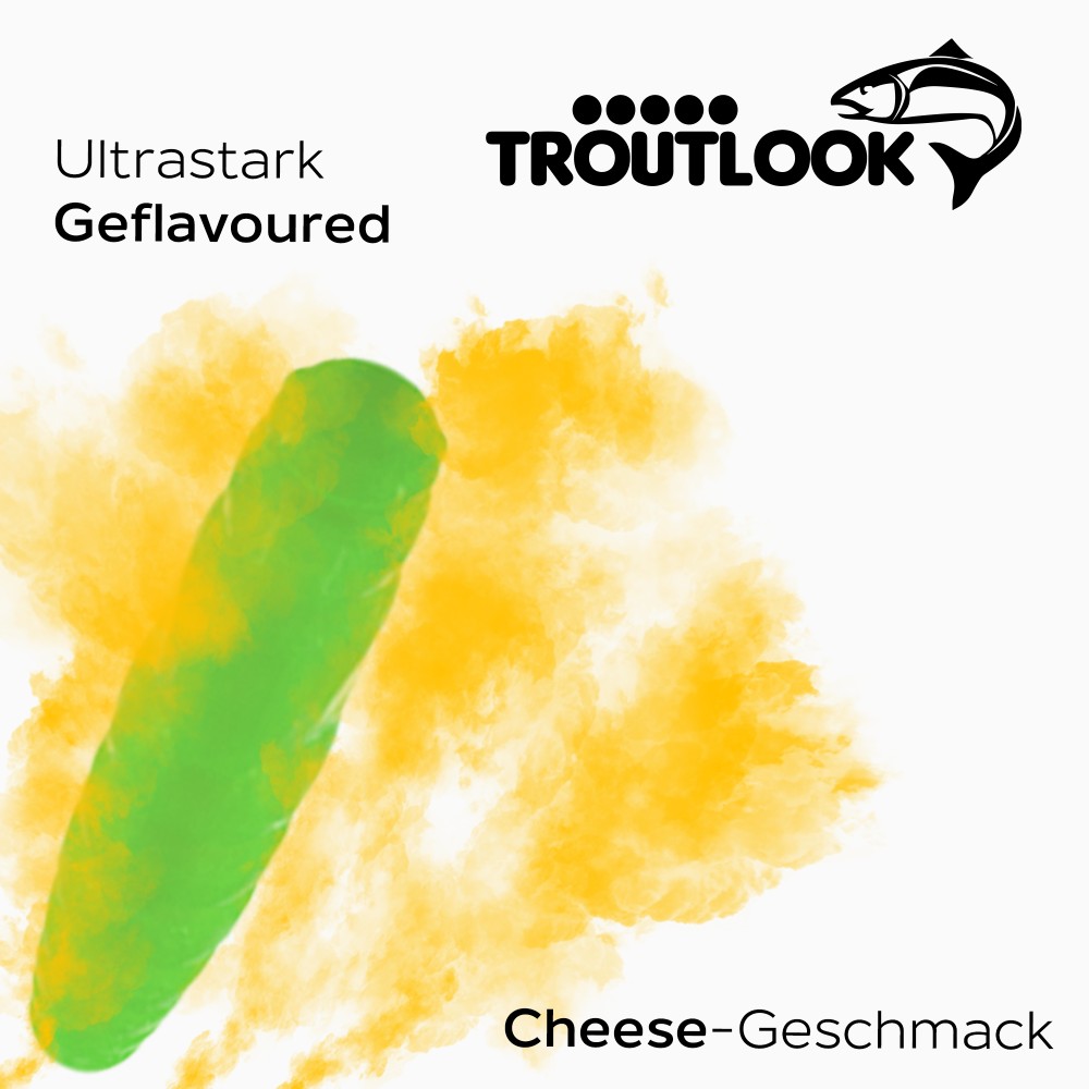 Troutlook Worma Lures - Largos Slim - Forellengummi Cheese - 3,5cm - 15 Stück - Olive