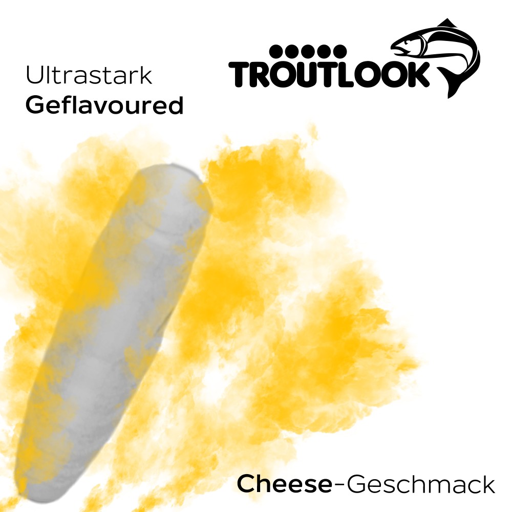 Troutlook Worma Lures - Largos Slim - Forellengummi Cheese - 3,5cm - 15 Stück - White Pearl