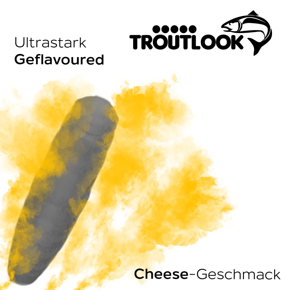 Troutlook Worma Lures - Largos Slim - Forellengummi Cheese - 3,5cm - 15 Stück - Black