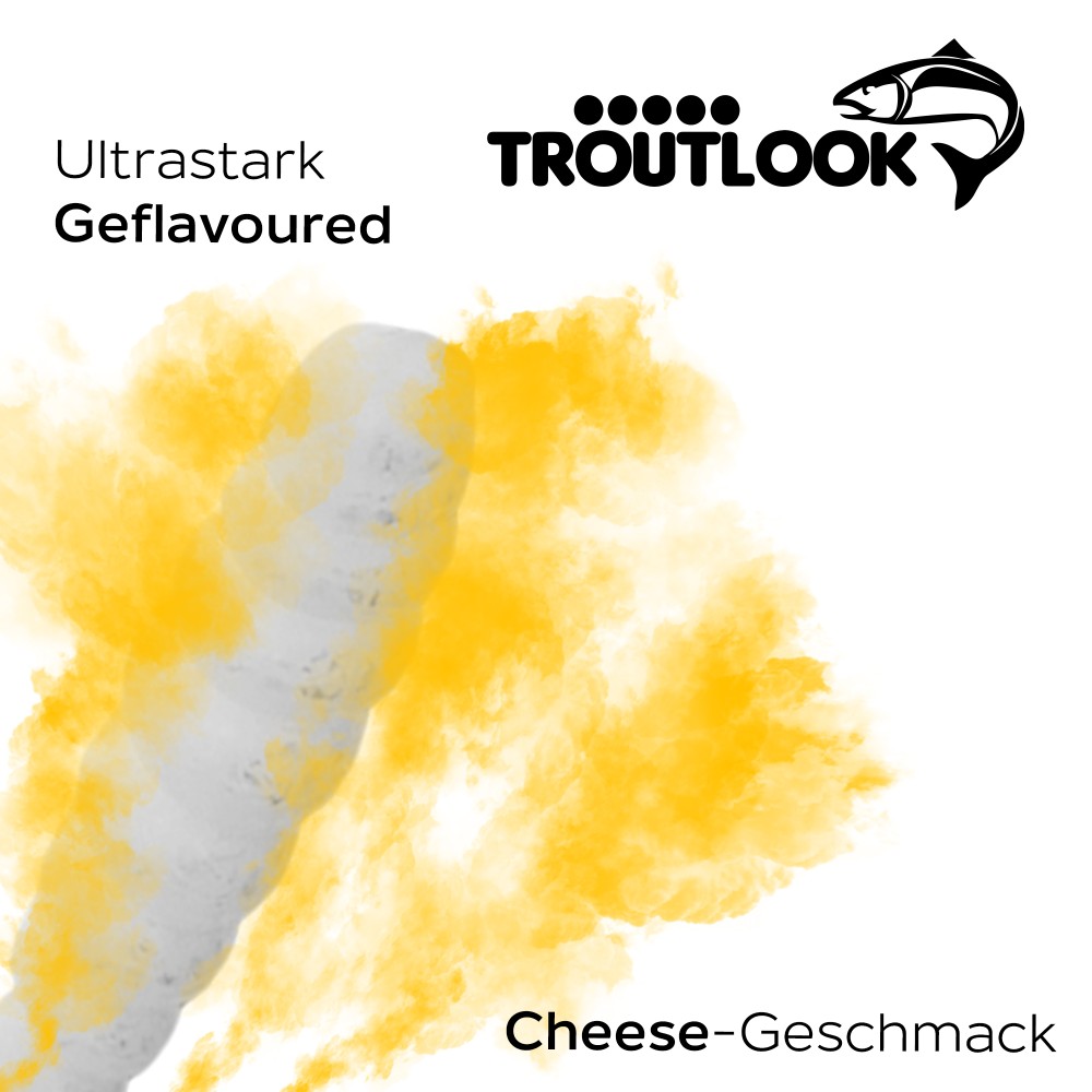 Troutlook Worma Lures - Largio - Forellengummi Cheese - 3,5cm - 15 Stück - White Pearl