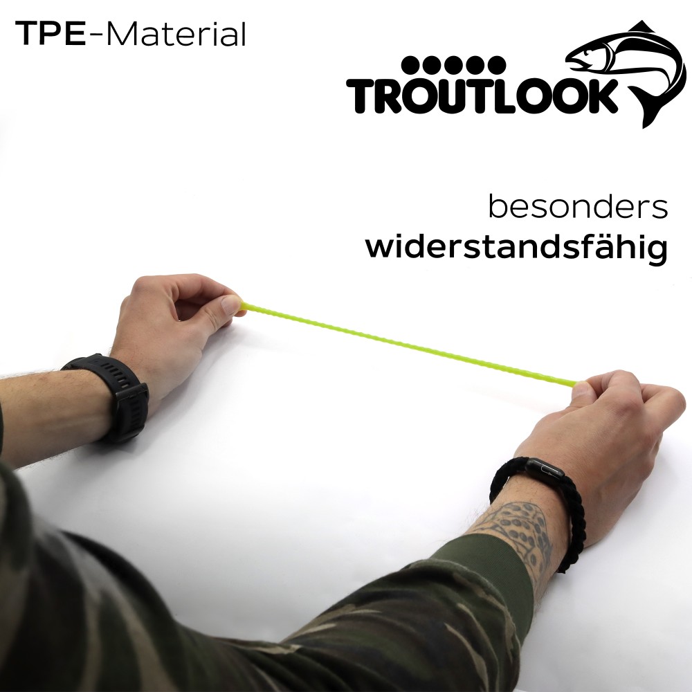 Troutlook Worma Lures - Fat Wormy Competition - Forellengummi Krill - 5,5cm - 12 Stück - Kiwi Green