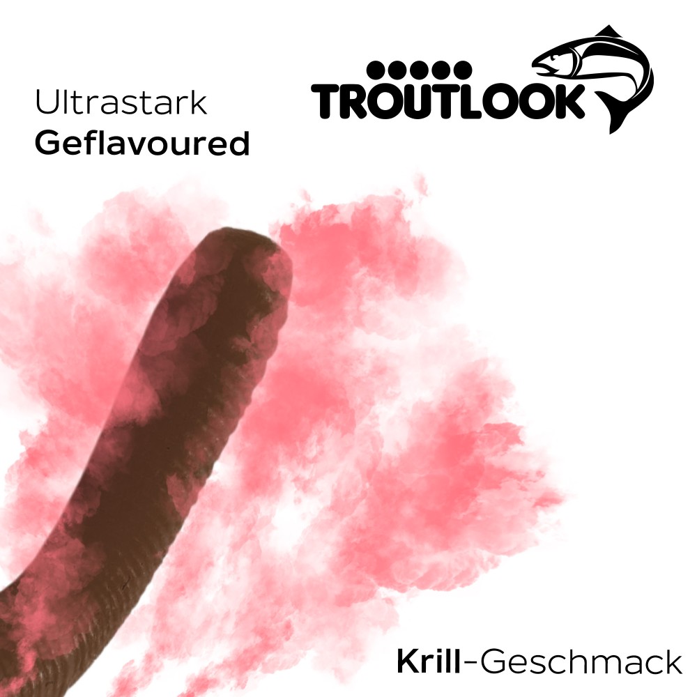 Troutlook Worma Lures - Fat Wormy - Forellengummi Krill - 8,5cm - 7 Stück - Brown