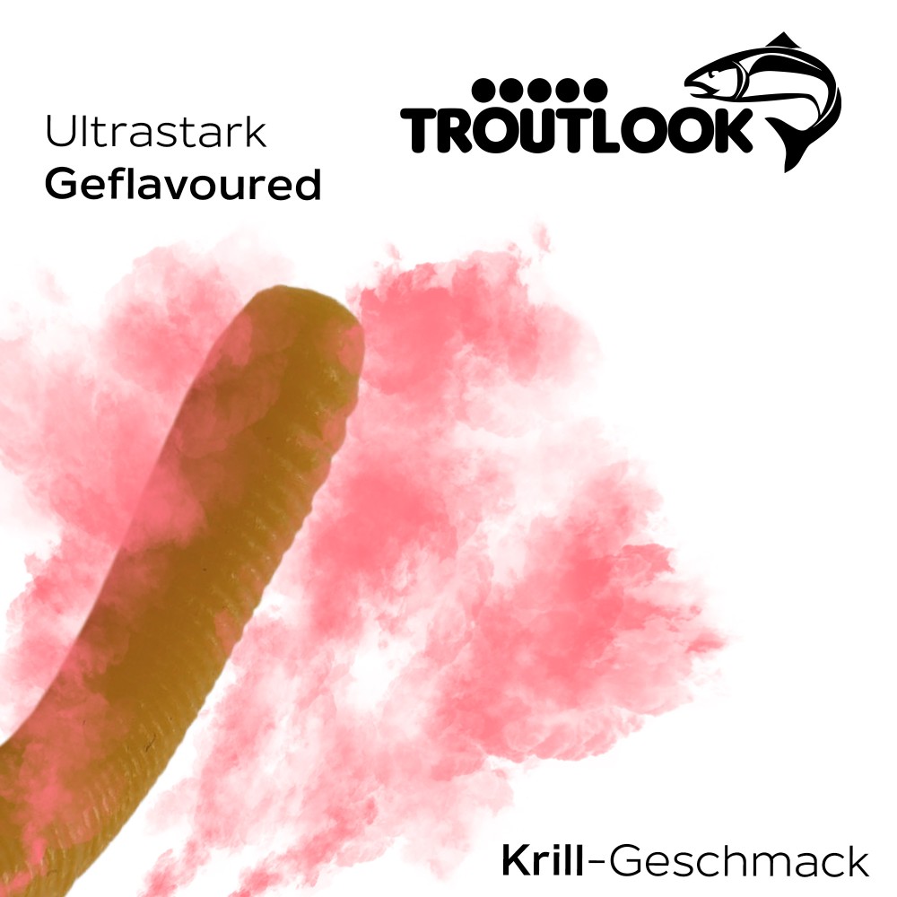 Troutlook Worma Lures - Fat Wormy - Forellengummi Krill - 8,5cm - 7 Stück - Coffee