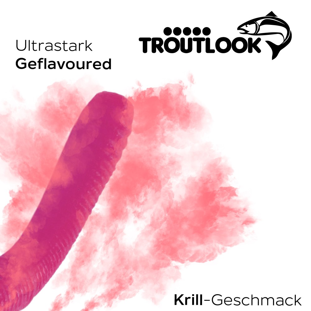 Troutlook Worma Lures - Fat Wormy - Forellengummi Krill - 8,5cm - 7 Stück - Pink Spezial