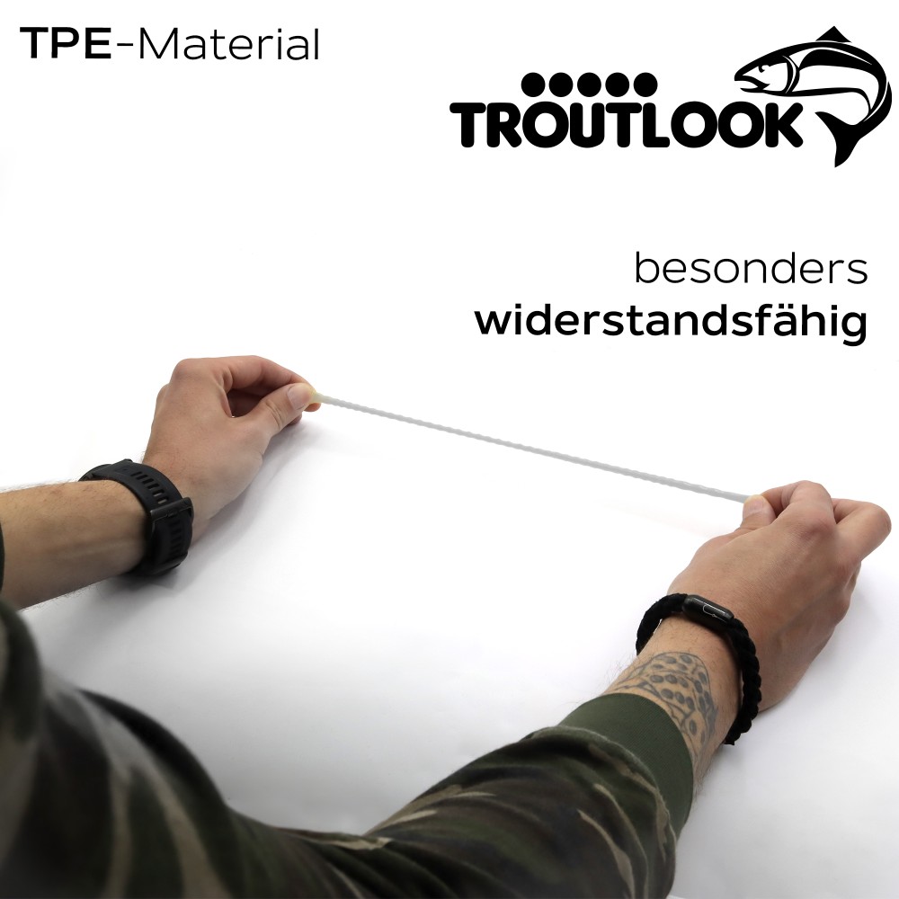 Troutlook Worma Lures - Fat Wormy - Forellengummi Krill - 8,5cm - 7 Stück - White Pearl
