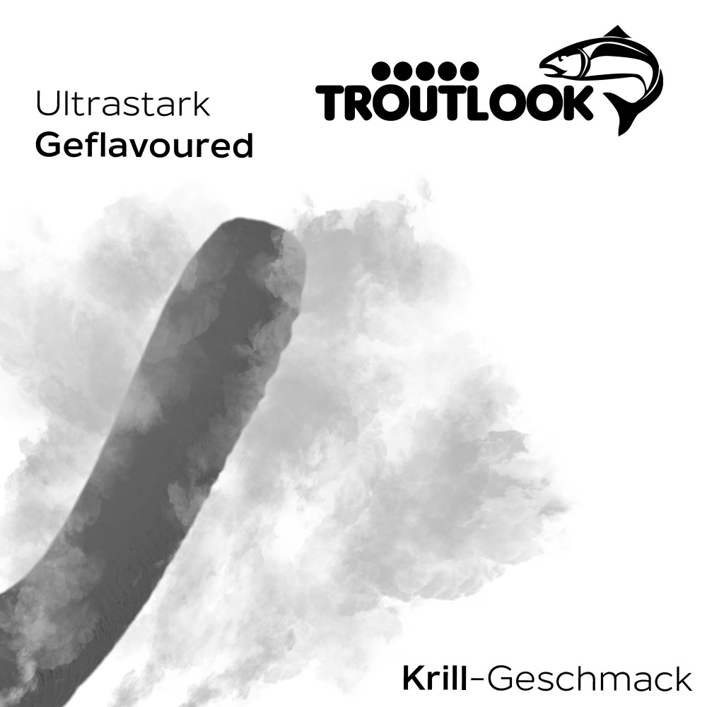Troutlook Worma Lures - Fat Wormy - Forellengummi Krill - 8,5cm - 7 Stück - Black