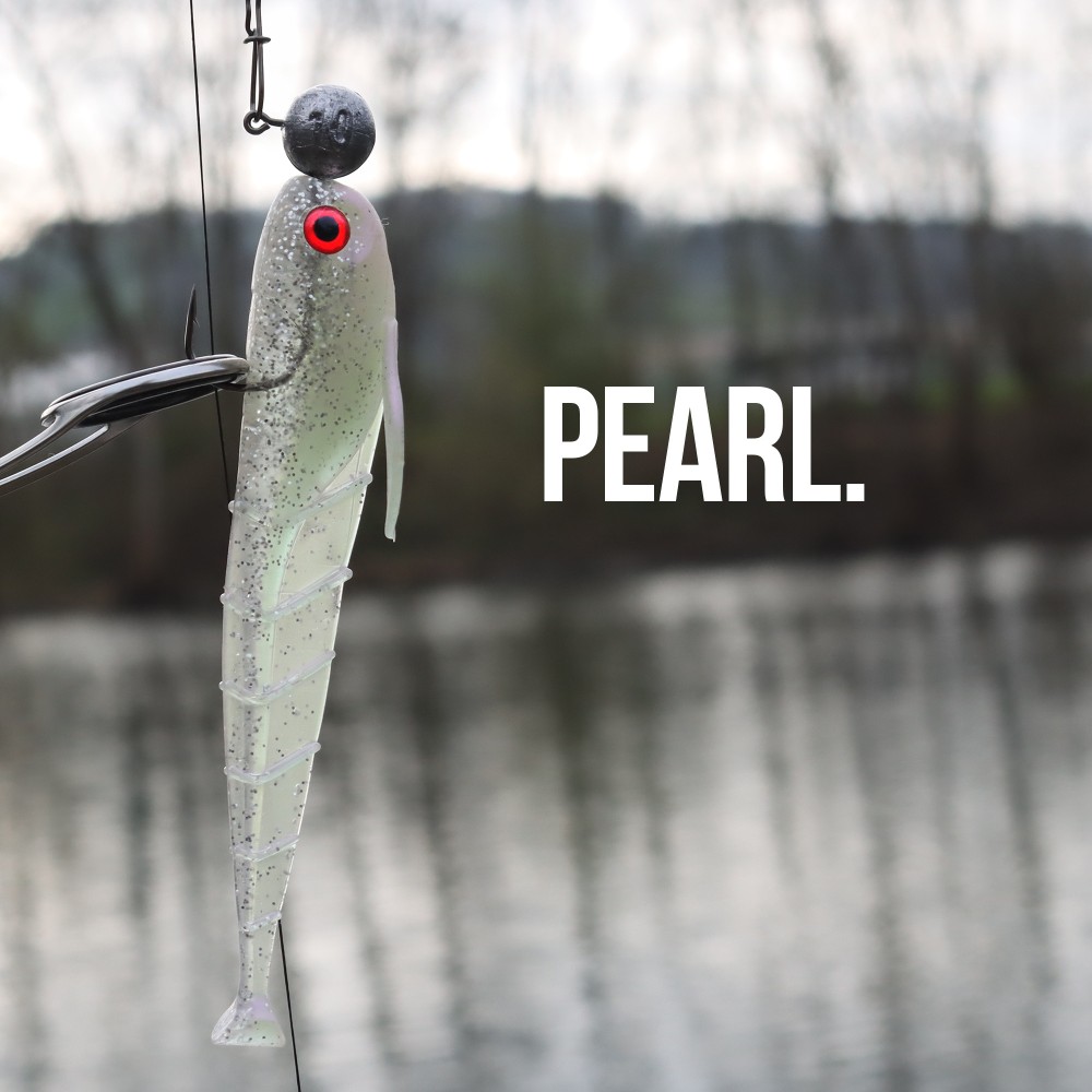 Senshu Grundola - Gummifisch Pearl - 11,5cm - 6 g- 5 Stück