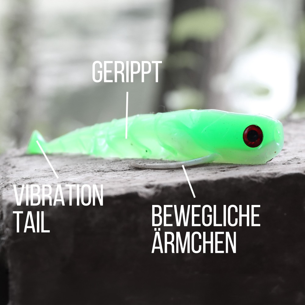 Senshu Grundola - Gummifisch Limey - 11,5cm - 6 g- 5 Stück