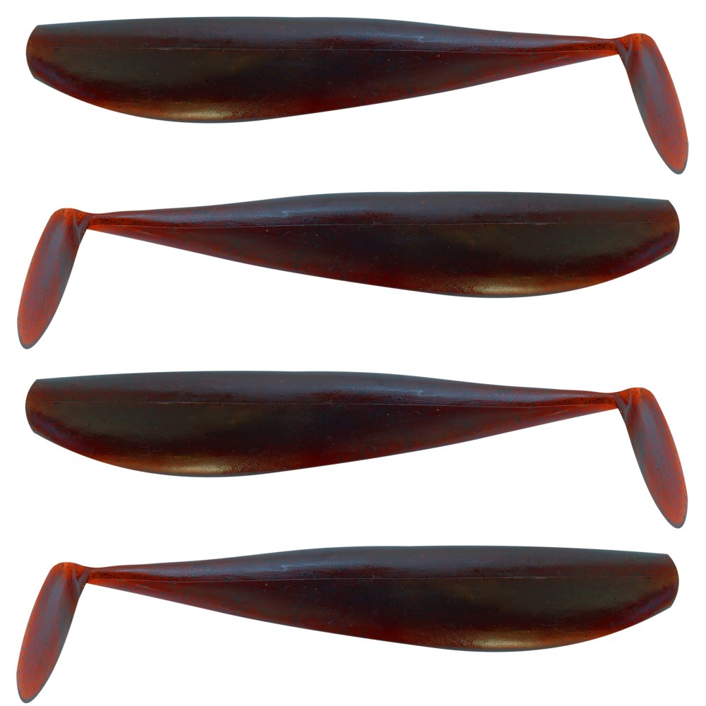 Senshu Killer Shad - Gummifisch 4 Stück - 15cm - Wine-Red