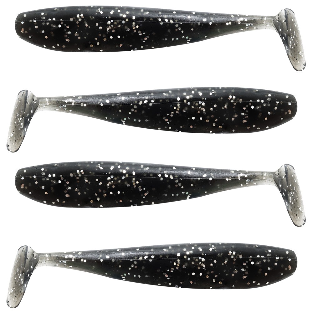 Senshu Killer Shad - Gummifisch 4 Stück - 15cm - Black Glitter