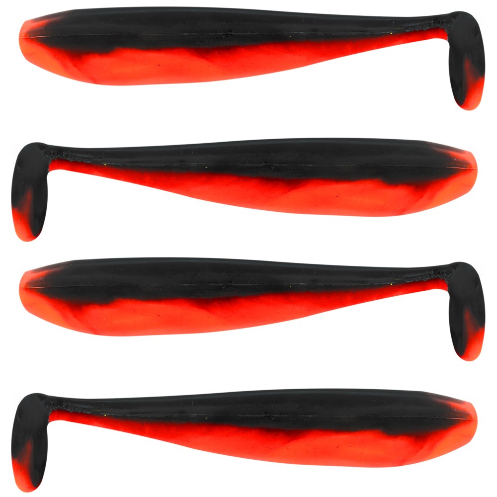 Senshu Killer Shad - Gummifisch 4 Stück - 15cm - Black.Red