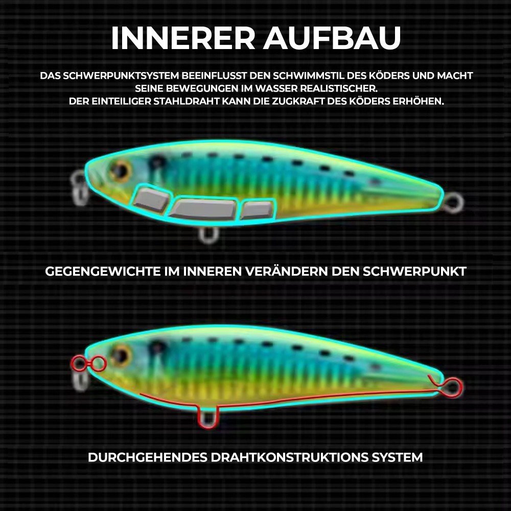 Senshu Longcast Jerk - Wobbler 9,5cm - blue-silver-orange - 23g - 1Stück