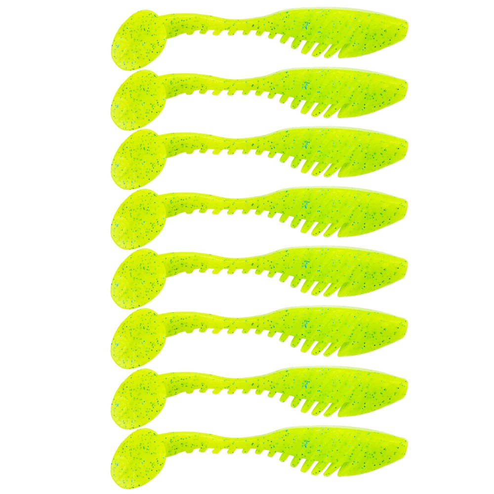 Senshu Perch Rippler - Gummifisch 8cm - Lime - 8 Stück