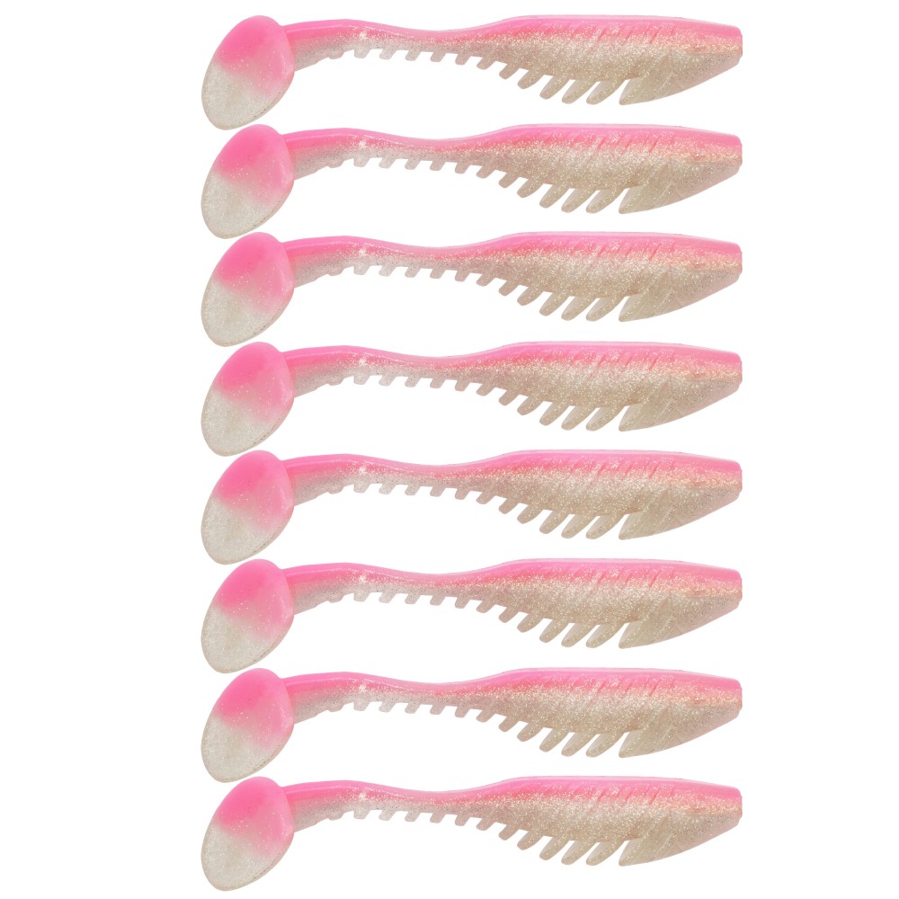 Senshu Perch Rippler - Gummifisch 8cm - Pink Silver - 8 Stück