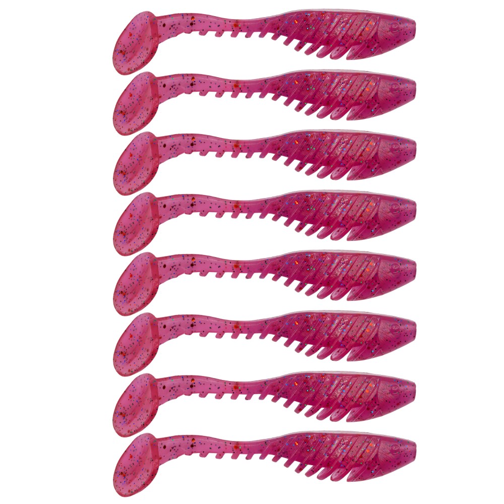 Senshu Perch Rippler - Gummifisch 8cm - Lila Berry - 8 Stück