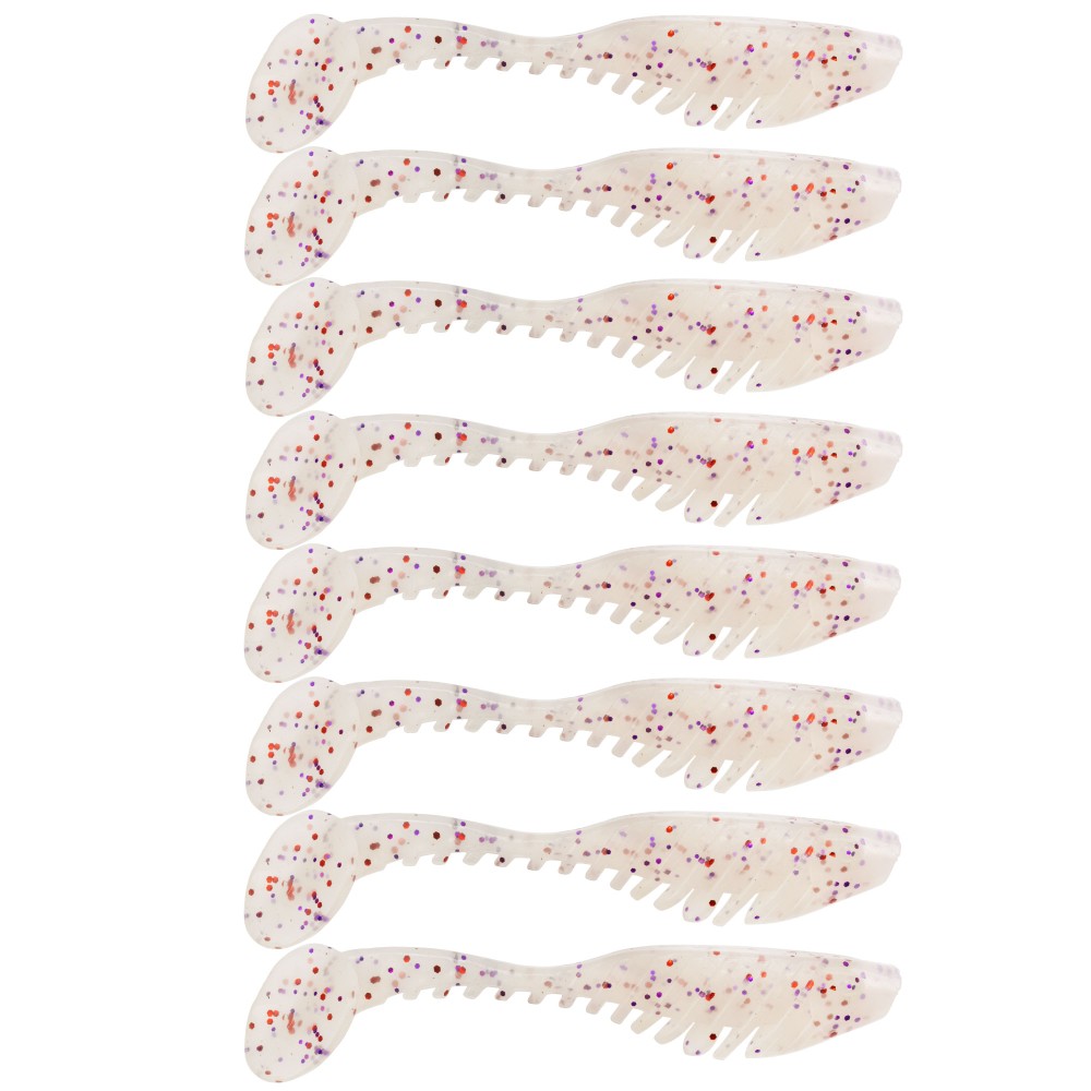 Senshu Perch Rippler - Gummifisch 8cm - White Sparkle - 8 Stück