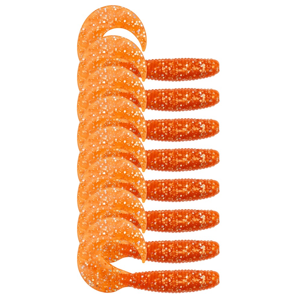 Fishdream Bull Twister - Gummifisch Orange Glitter - 7,5cm - 6g - 8 Stück