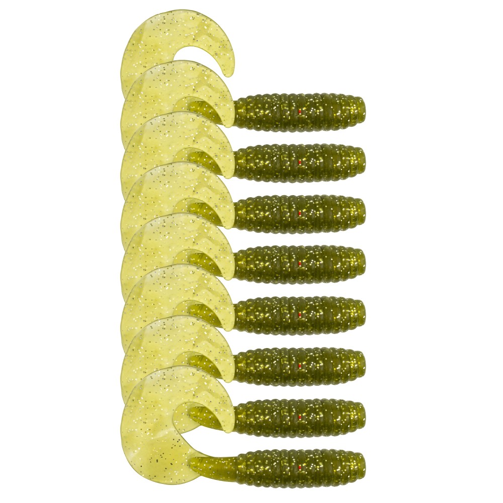 Fishdream Bull Twister - Gummifisch Olive Green - 7,5cm - 6g - 8 Stück