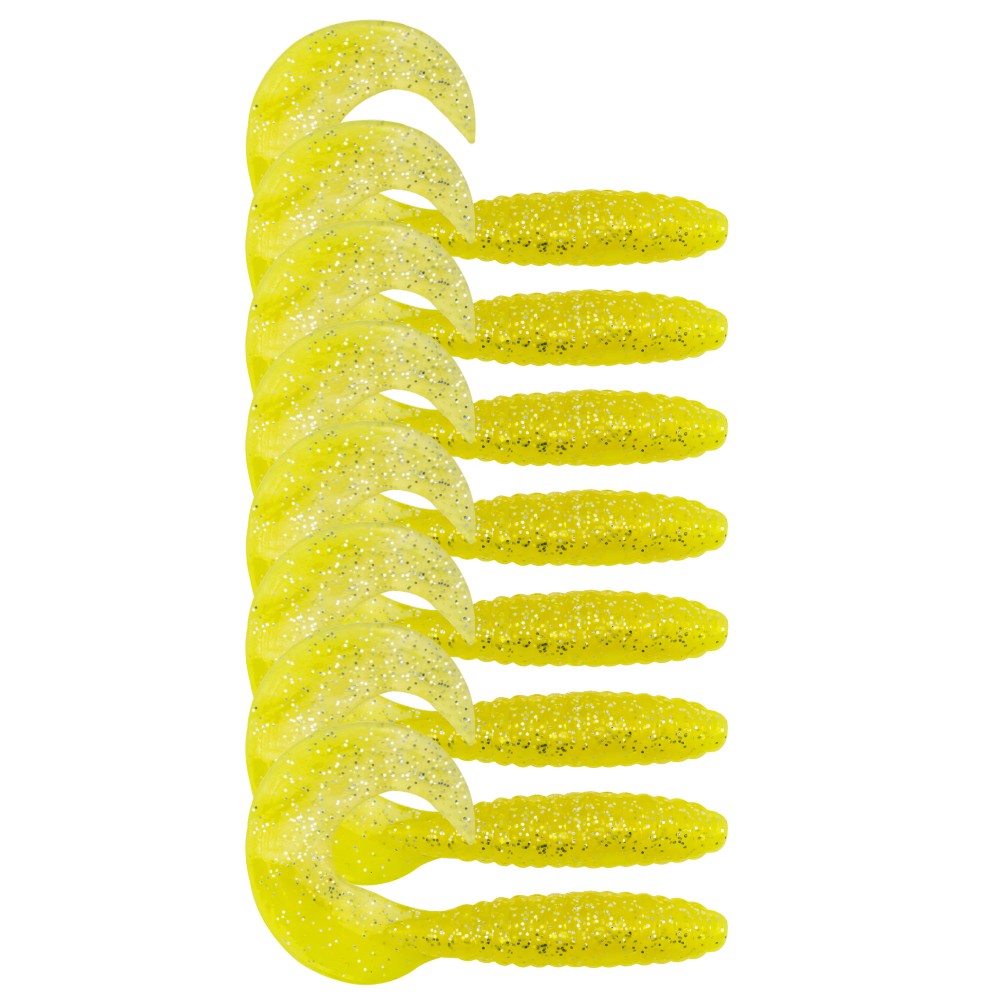 Fishdream Bull Twister - Gummifisch Yellow Transparent - 7,5cm - 6g - 8 Stück