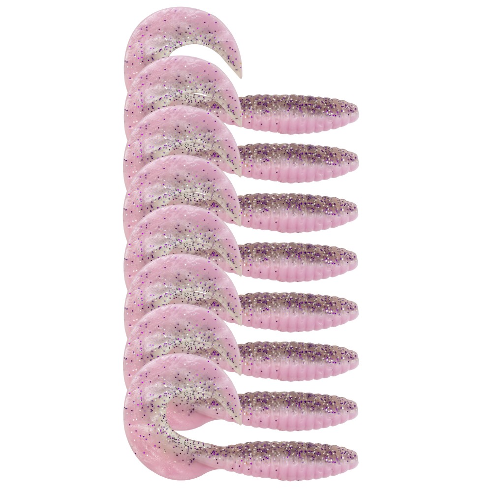 Fishdream Bull Twister - Gummifisch Pink Transparent - 7,5cm - 6g - 8 Stück