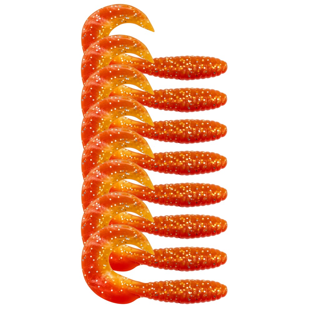 Fishdream Bull Twister - Gummifisch Amber Glitter - 7,5cm - 6g - 8 Stück