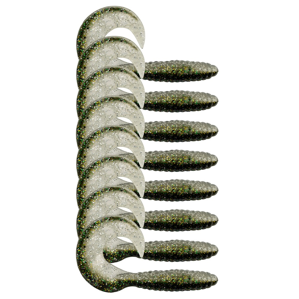 Fishdream Bull Twister - Gummifisch Green n Grey - 7,5cm - 6g - 8 Stück