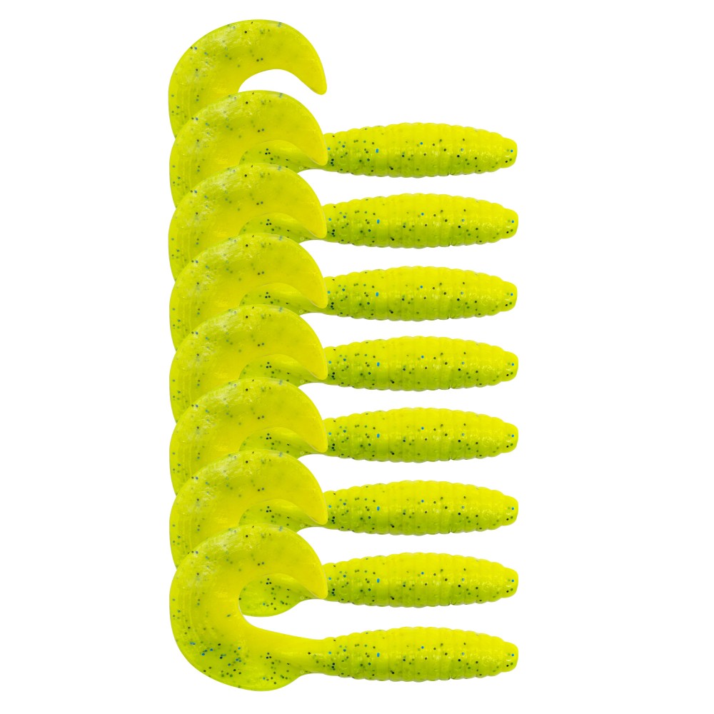 Fishdream Bull Twister - Gummifisch Light Green Yellow - 6,0cm - 3,5g - 10 Stück