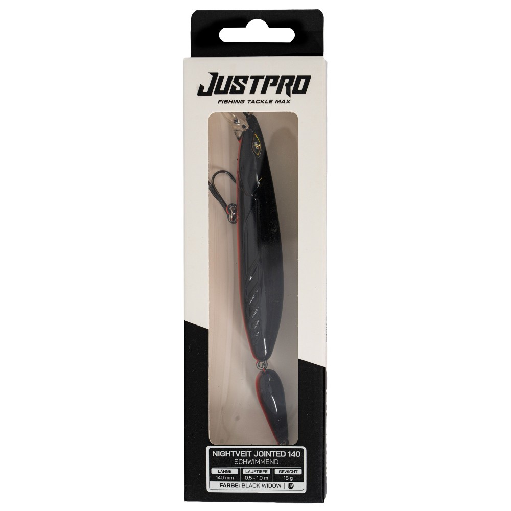 JustPro Nightveit Jointed 140 - Zanderwobbler Black Widow - 14cm - 1 Stück