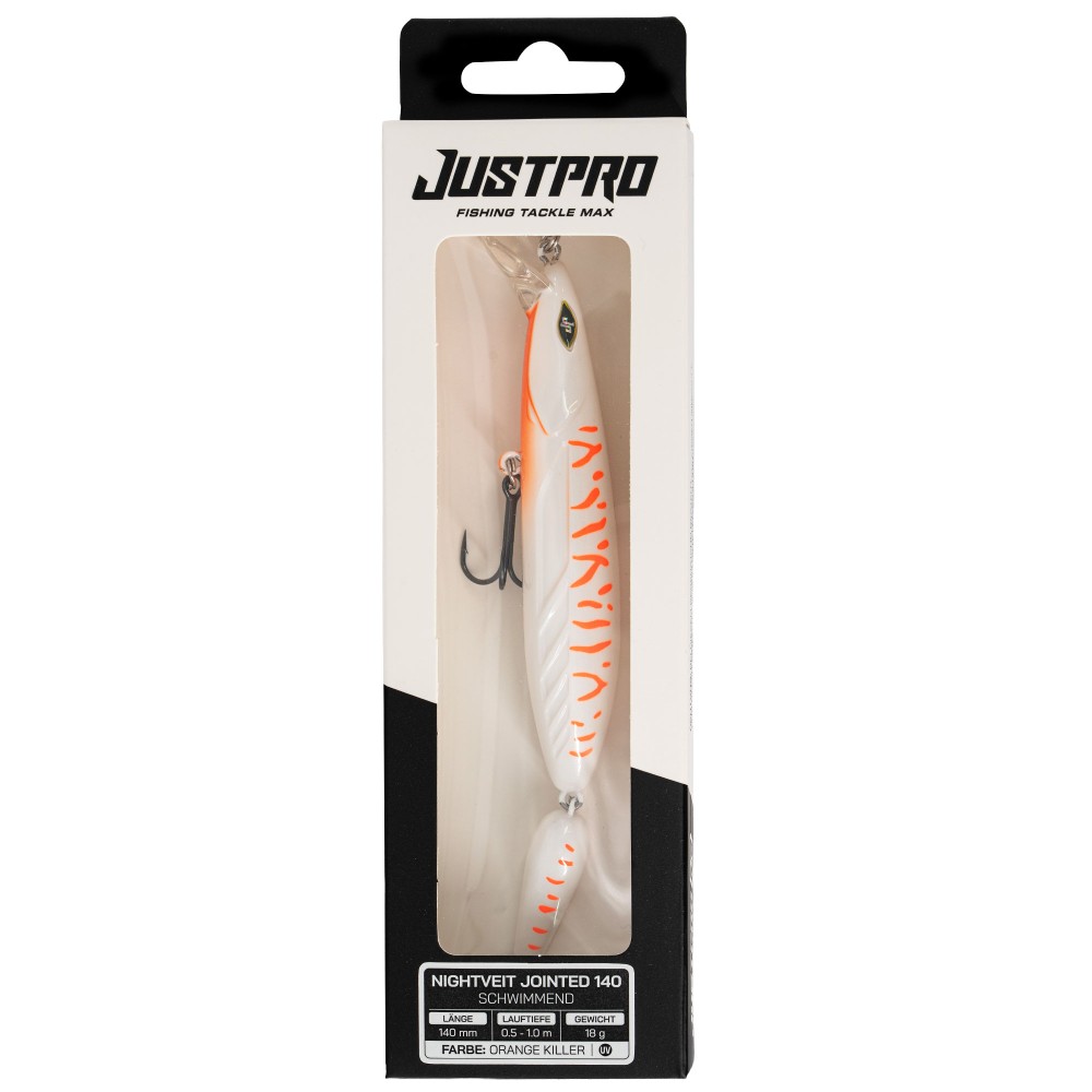 JustPro Nightveit Jointed 140 - Zanderwobbler Orange Killer - 14cm - 1 Stück